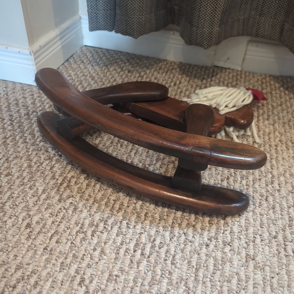 Amish Wooden Rocking Horse Decor - Picture 4 of 6
